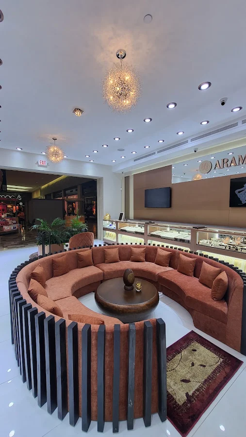 Seating and display area inside the store